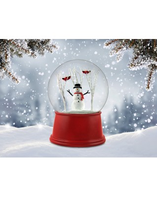 Music box man and cardinal in the tree music snowball